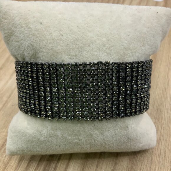 Banana Republic Fringe Gun Metal Rhinestone Bracelet - Picture 3 of 10